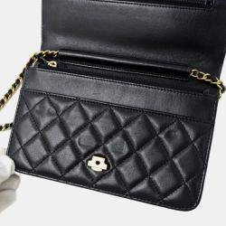 Pre Owned Chanel Black Lambskin Wallet on Chain