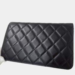 Pre Owned Chanel Black Lambskin Wallet on Chain