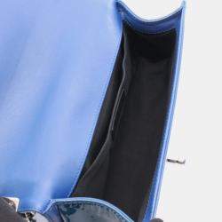 Pre Owned Chanel Boy Navy Patent Leather Shoulder Bag