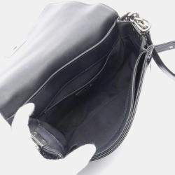 Pre Owned Chanel Boy Black Patent Leather Shoulder Bag
