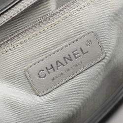Pre Owned Chanel Boy Black Patent Leather Shoulder Bag