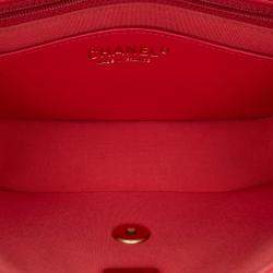 Pre Owned Chanel Red Mini Square Classic Lambskin Casino Royale Charms Single Flap