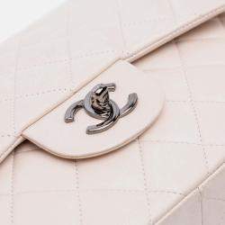 Pre Owned Chanel Classic Double Flap Jumbo Lambskin Shoulder Bag