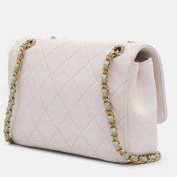 Pre Owned حقيبة كتف شانيل رفرف مفرد جلد العجل مبطن سي سي