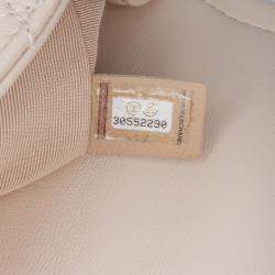 Pre Owned Chanel Button On Top Flap Small Lambskin Bag