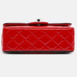 Pre Owned Chanel Single Flap Mini Rectangular Bicolor Patent Bag