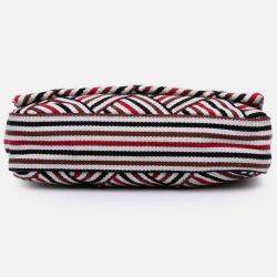 Pre Owned Chanel Stripe Flap CC Canvas Bag