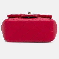 Pre Owned Chanel Classic Single Flap Mini Square Lambskin Bag