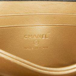 Pre Owned Chanel Card Holder On Chain Quilted Calfskin Strass Bag