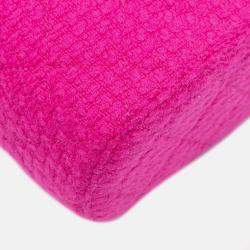 Pre Owned Chanel Pink Quilted Tweed Vanity Case