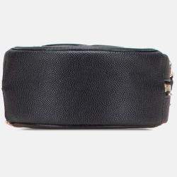 Pre Owned Chanel Black Caviar CC Filigree Round Clutch with Chain