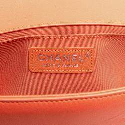Pre Owned Chanel Pink Small Tweed and Lambskin Boy Flap