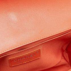Pre Owned Chanel Pink Small Tweed and Lambskin Boy Flap