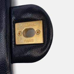 Pre Owned Chanel Navy Blue Mini Caviar Twist Your Buttons Flap