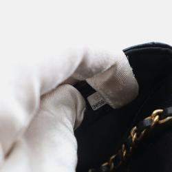 Pre Owned Chanel Mini Black Shiny Aged Calfskin Waist Bag