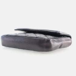 Pre Owned Chanel Mini Black Shiny Aged Calfskin Waist Bag