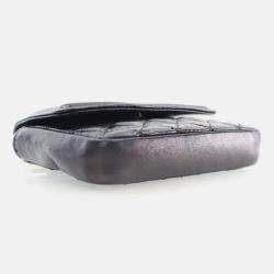Pre Owned Chanel Mini Black Shiny Aged Calfskin Waist Bag