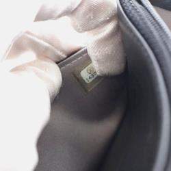 Pre Owned Chanel Camellia Black Lambskin Wallet On Chain