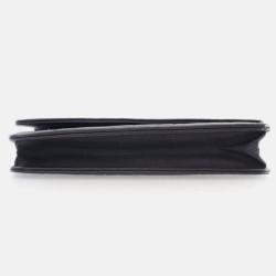 Pre Owned Chanel Camellia Black Lambskin Wallet On Chain