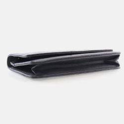 Pre Owned Chanel Camellia Black Lambskin Wallet On Chain