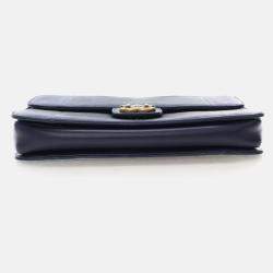 Pre Owned Chanel Perfect Edge Flap Bag Medium Blue Lizard Shoulder Bag
