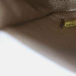 Pre Owned Chanel Chevron Flap Mini Cream Crinkled Calfskin Square Chain Shoulder Bag