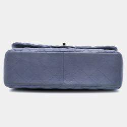 Pre Owned Chanel Grey Jumbo Classic Lambskin Double Flap