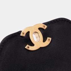 Pre Owned Chanel Black White Mini Quilted Velvet Place Vendome Single Flap