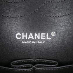 Pre Owned Chanel Grey Jumbo Classic Lambskin Double Flap Bag
