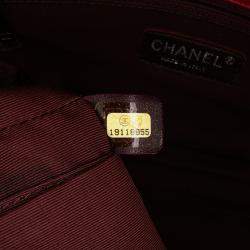 Pre Owned Chanel Red Medium Quilted Lambskin and Caviar Bi Coco Flap Bag