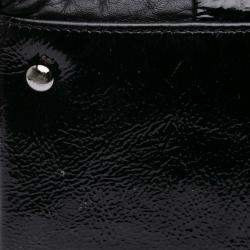 Pre Owned Chanel Black Lambskin Patent Brooklyn Patchwork Hobo Bag