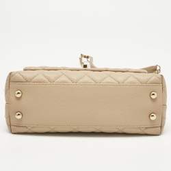 مملوكة مسبقًا حقيبة شانيل يد علوية كوكو صغيرة جلد كافيار مبطنة بنية