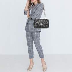 Pre Owned Chanel Black/Silver Tweed CC Paris Shanghai Pudong Flap Bag