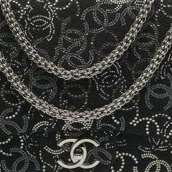 Pre Owned Chanel Black/Silver Tweed CC Paris Shanghai Pudong Flap Bag