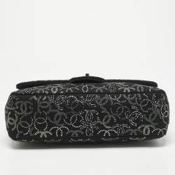 Pre Owned Chanel Black/Silver Tweed CC Paris Shanghai Pudong Flap Bag