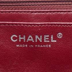Pre Owned Chanel Dark Red Quilted Caviar Leather Maxi Classic Single Flap Bag