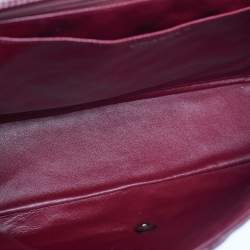 Pre Owned Chanel Dark Red Quilted Caviar Leather Maxi Classic Single Flap Bag