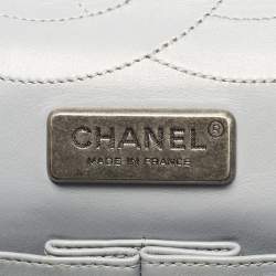 Pre Owned Chanel Grey Python Reissue 2.55 Classic 228 Flap Bag