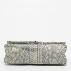 Pre Owned Chanel Grey Python Reissue 2.55 Classic 228 Flap Bag