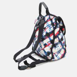 Pre Owned Chanel Airline White Multicolor Nylon Backpack