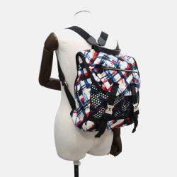 Pre Owned Chanel Airline White Multicolor Nylon Backpack