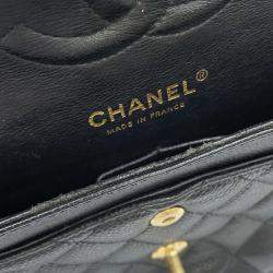 مملوكة مسبقًا Chanel Classic Double Flap Medium Black Caviar Leather Chain Shoulder Bag