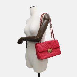 Pre Owned Chanel Pagoda Flap Pink Lambskin Chain Shoulder Bag