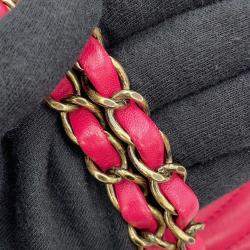 Pre Owned Chanel Pagoda Flap Pink Lambskin Chain Shoulder Bag