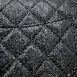 Pre Owned Chanel 2.55 Mini Black Aged Calf Leather Chain Shoulder Bag