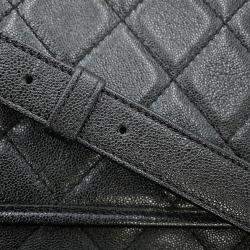 Pre Owned Chanel Matelasse Small Black Caviar Leather Messenger Bag