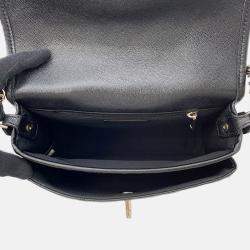 Pre Owned Chanel Matelasse Small Black Caviar Leather Messenger Bag