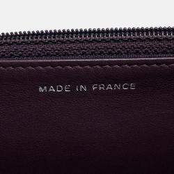 Pre Owned Chanel Matelasse Purple Lambskin Wallet On Chain
