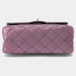 Pre Owned Chanel 2.55 Mini Metallic Pink Lambskin Chain Shoulder Bag
