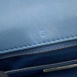 Pre Owned Chanel Coco Cuba Navy Silver Sequins Leather Chain Shoulder Bag